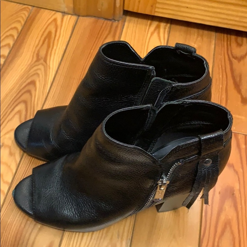 Ankle Open Toe Booties With Side Fringes - image 1